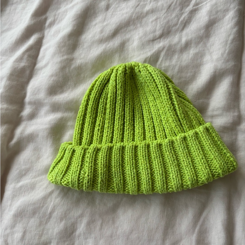 Lime Green Knit Beanie